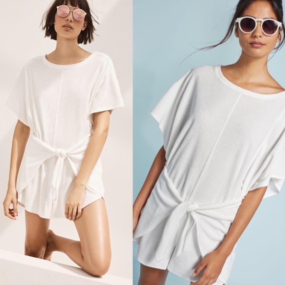 Terry Cloth Tie-Front Romper